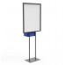 FixtureDisplays® Poster Stand Social Distancing Signage with Donation Charity Fundraising Box 11063+10073+10918-BLUE